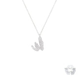 W Alphabet Recycled Silver Necklace