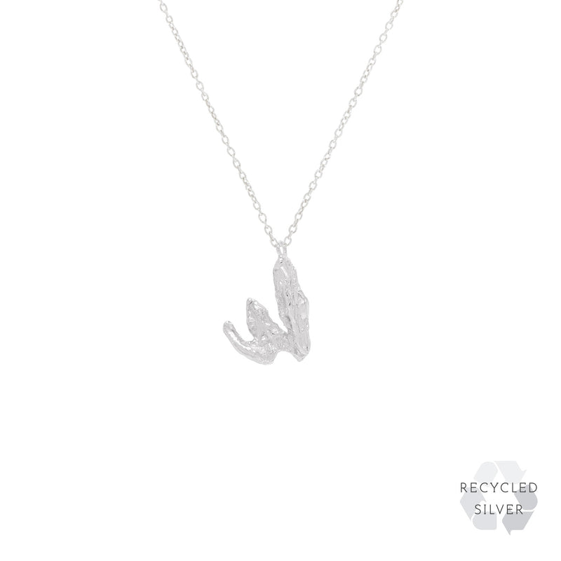 W Alphabet Recycled Silver Necklace