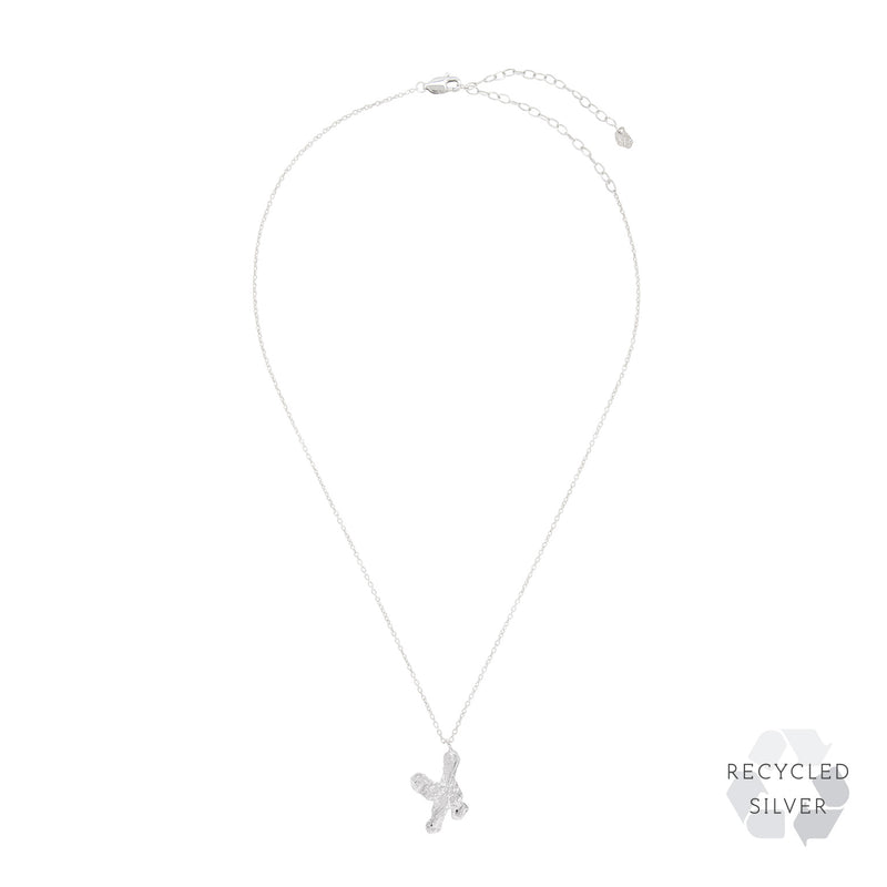 X Alphabet Recycled Silver Necklace