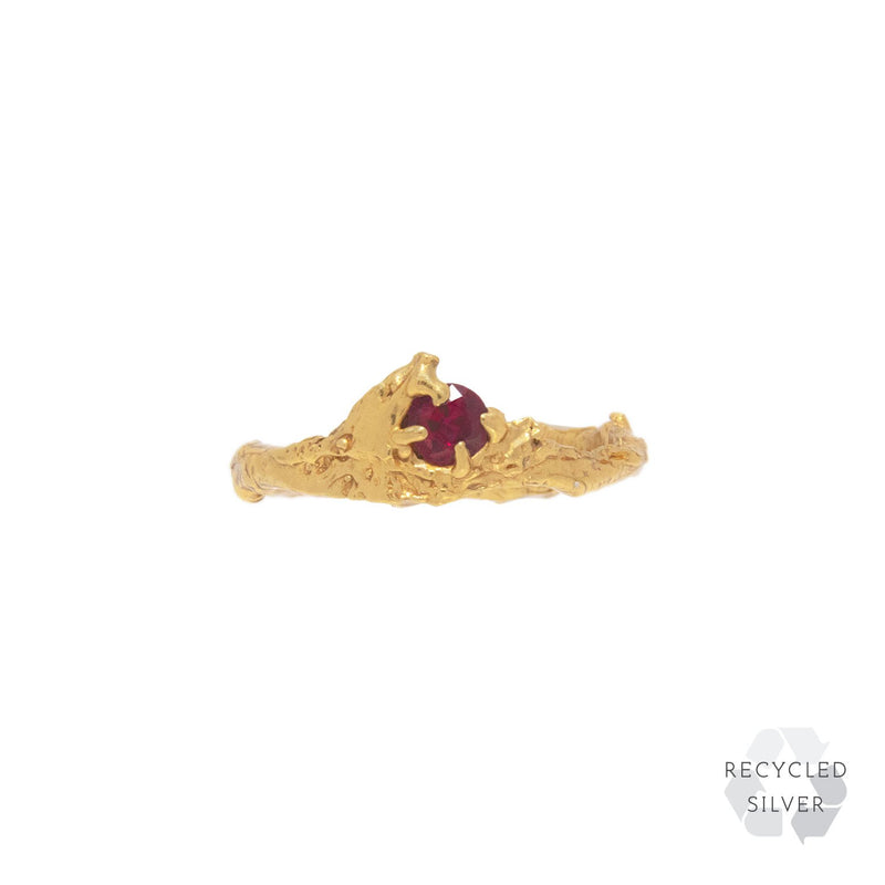 Ati Ruby Recycled Silver Ring
