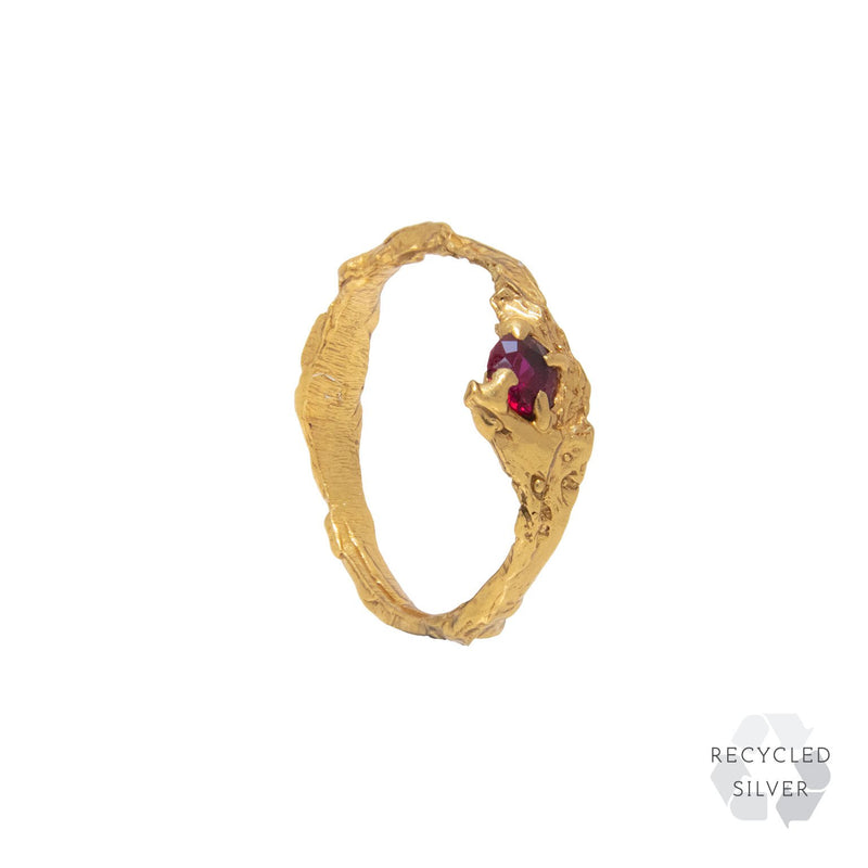 Ati Ruby Recycled Silver Ring