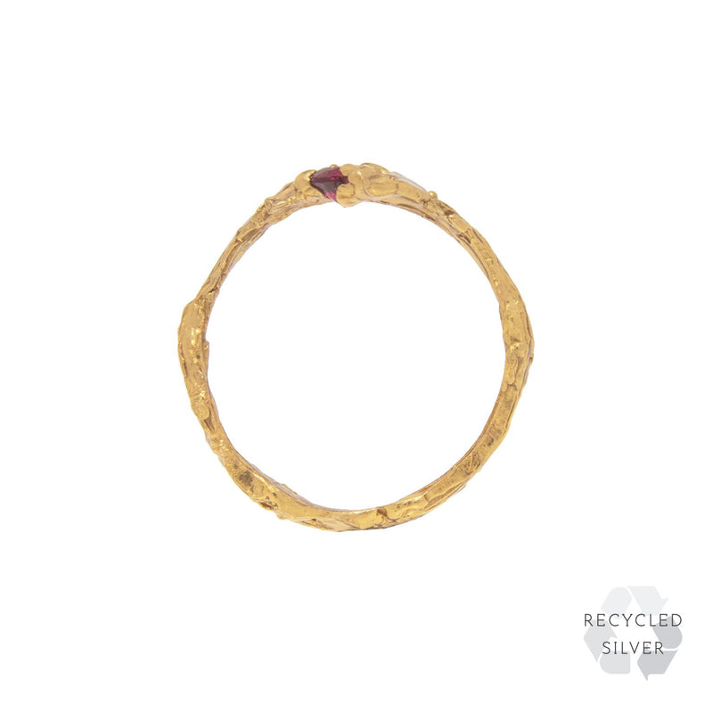 Ati Ruby Recycled Silver Ring