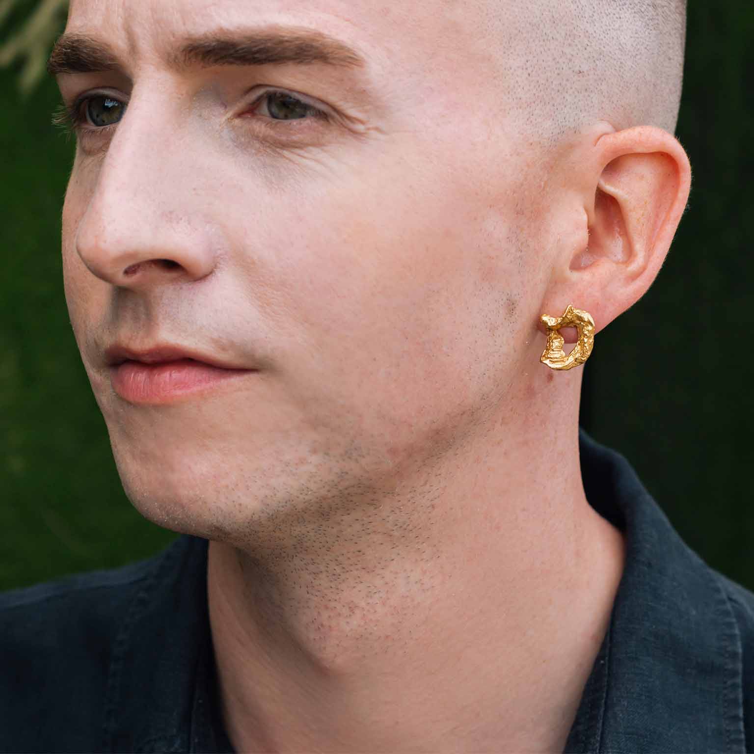 D Alphabet Recycled Silver Stud Earring