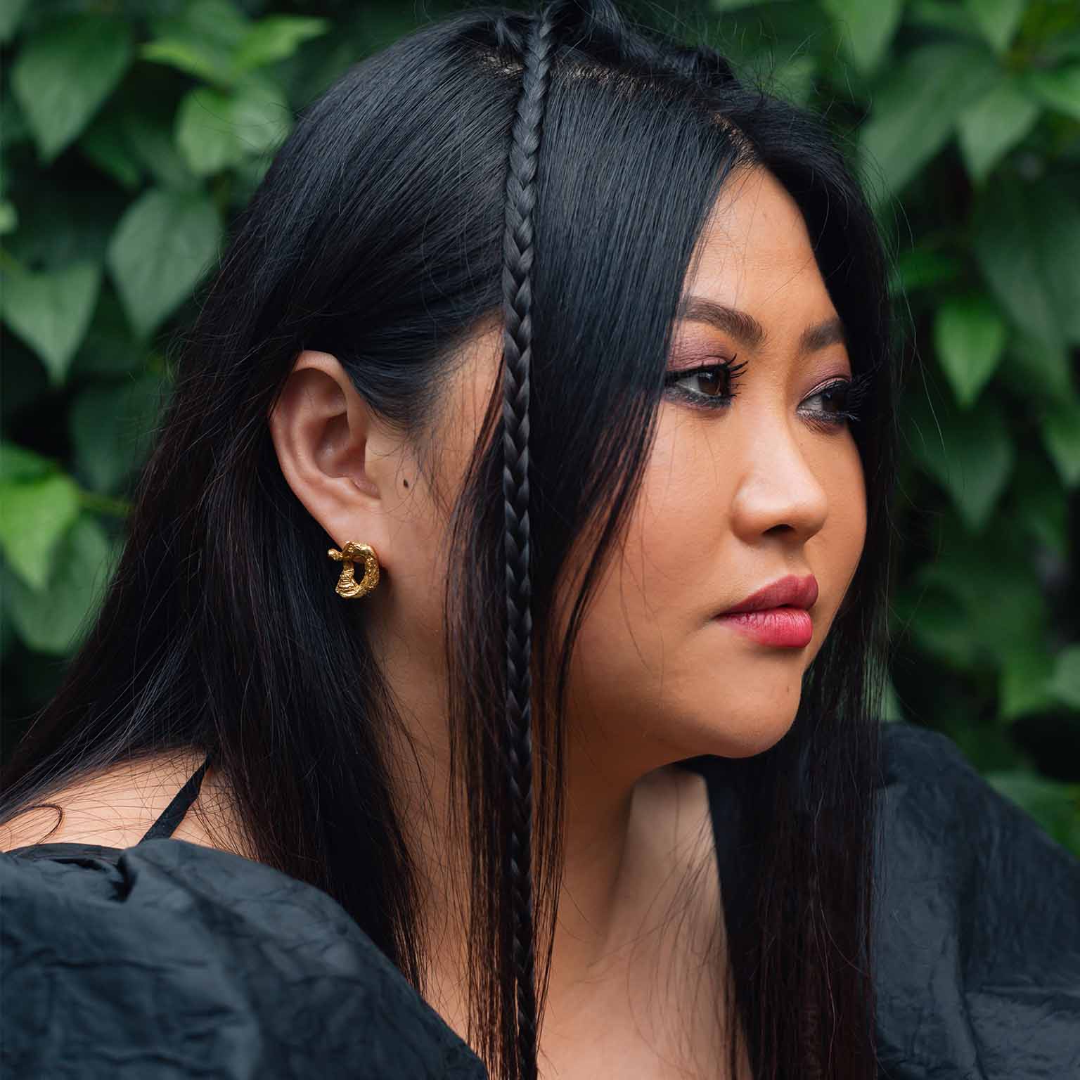 D Alphabet Recycled Silver Stud Earring