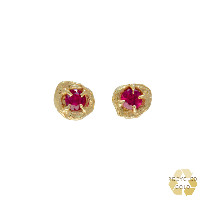 Nima Ruby Recycled Gold Earrings