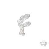 F Alphabet Recycled Silver Stud Earring