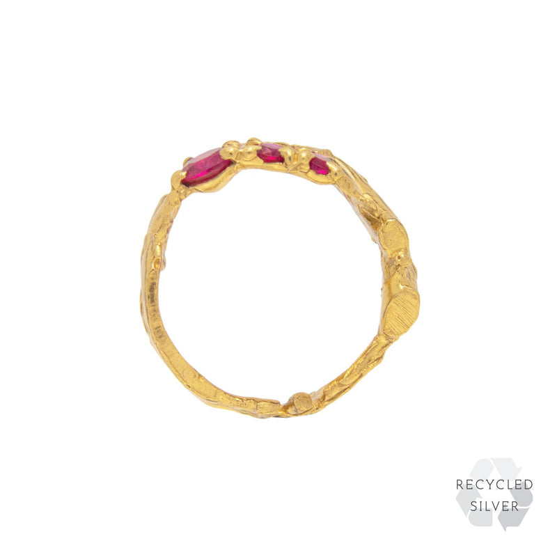 Hati Ruby Recycled Silver Ring