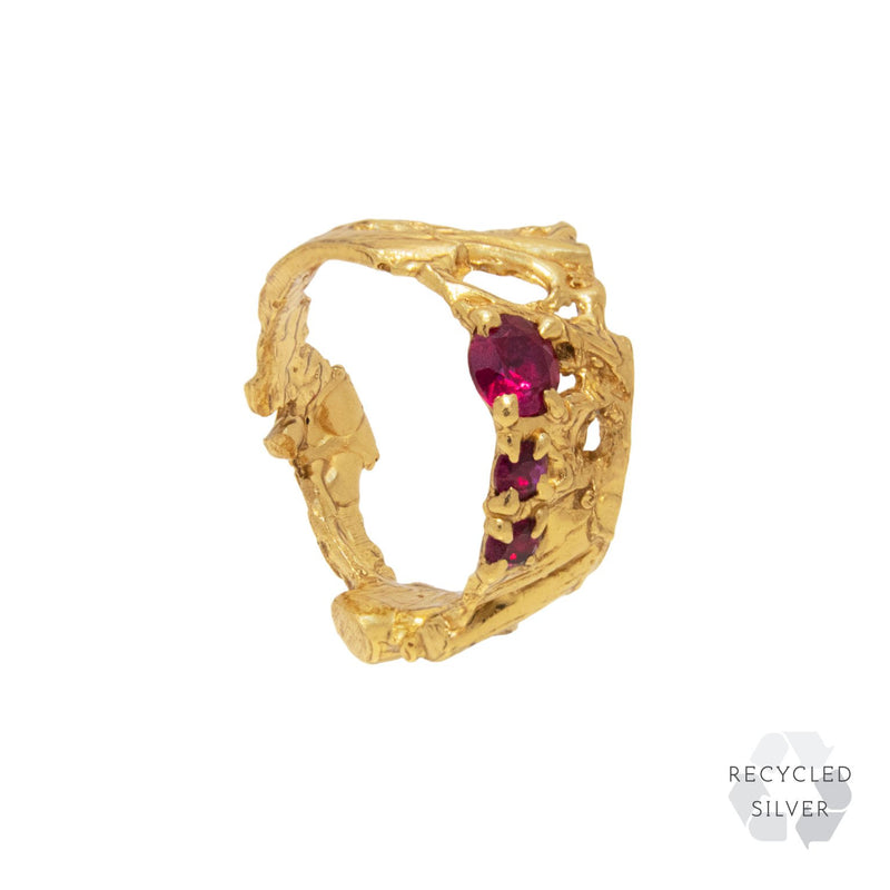 Hati Ruby Recycled Silver Ring