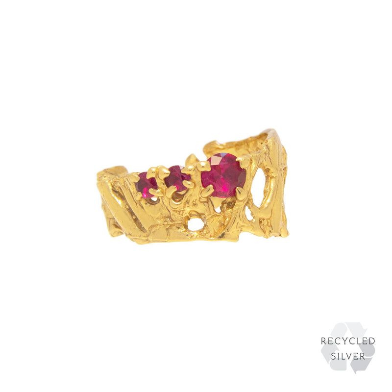 Hati Ruby Recycled Silver Ring