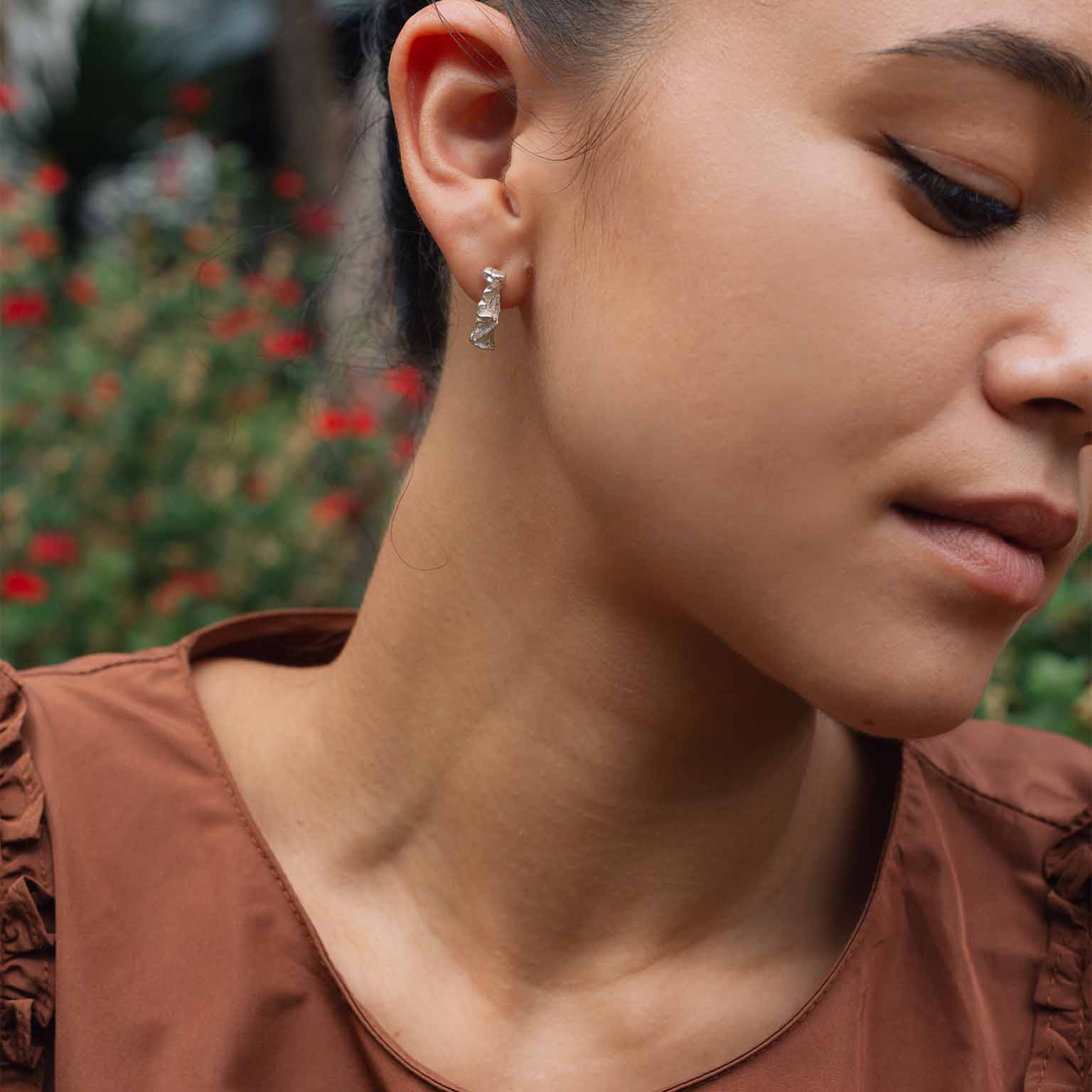 I Alphabet Recycled Silver Stud Earring