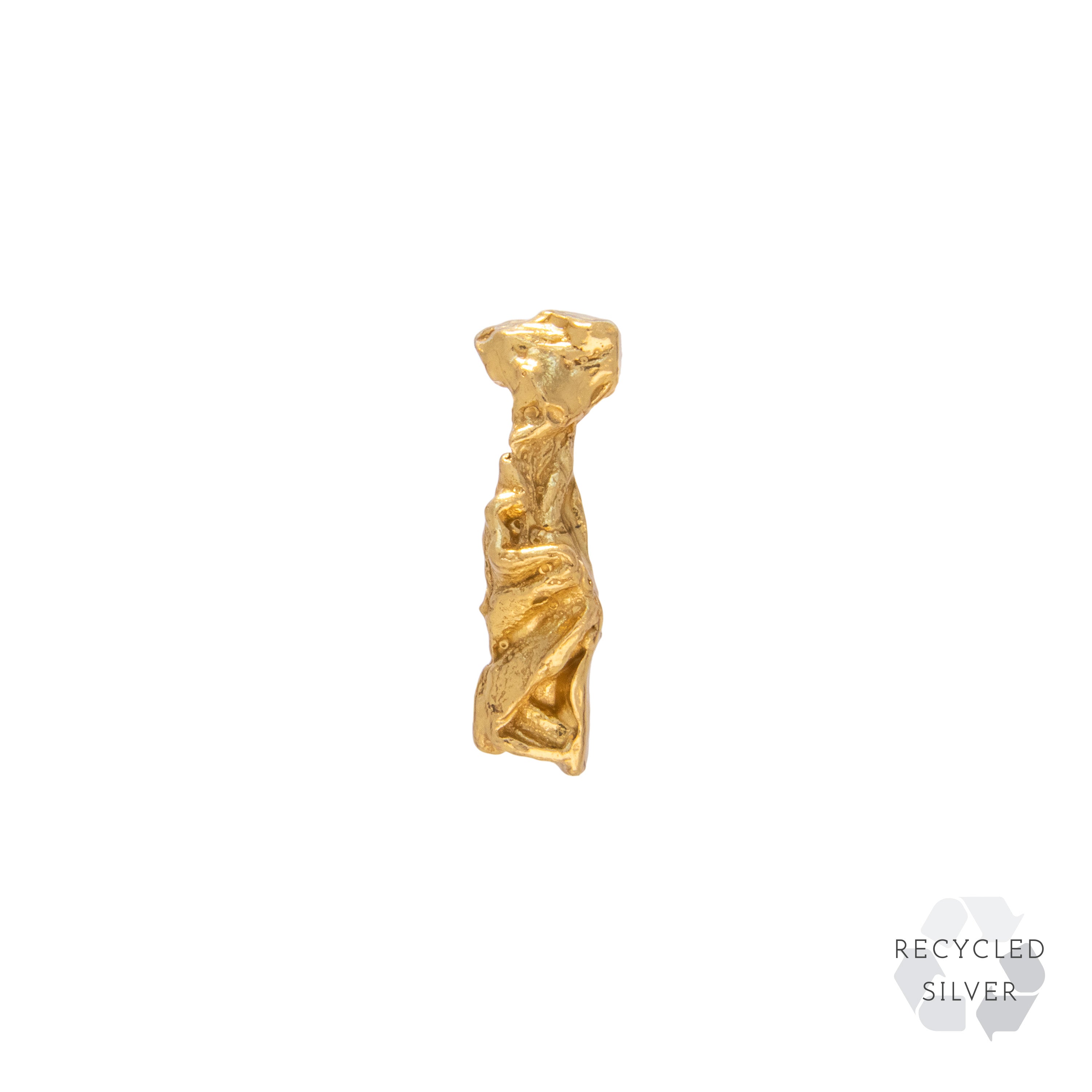 I Alphabet Recycled Silver Stud Earring