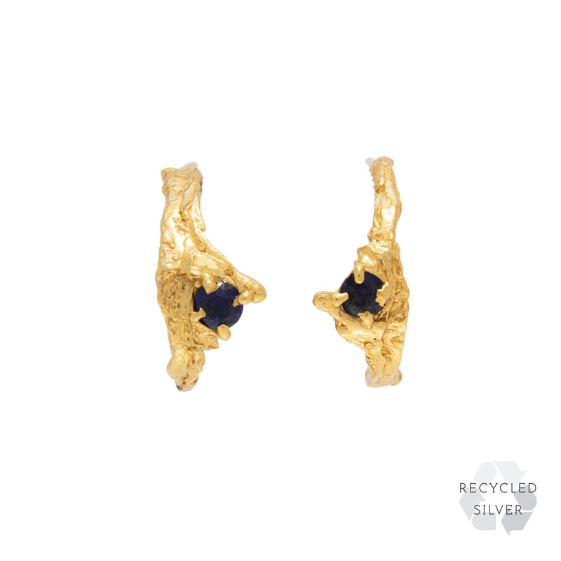 Ima Sapphire Recylced Silver Earrings