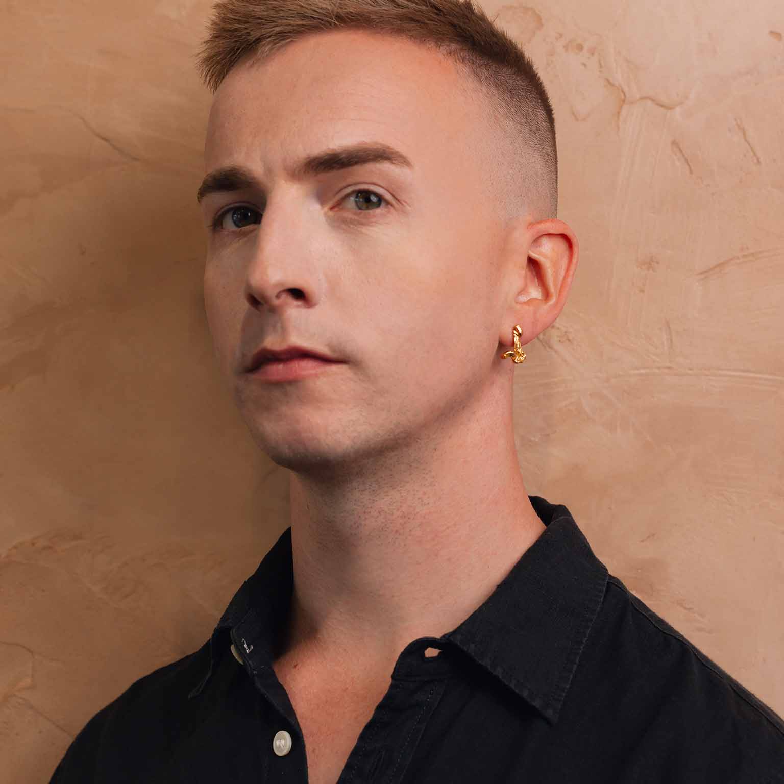 J Alphabet Recycled Silver Stud Earring