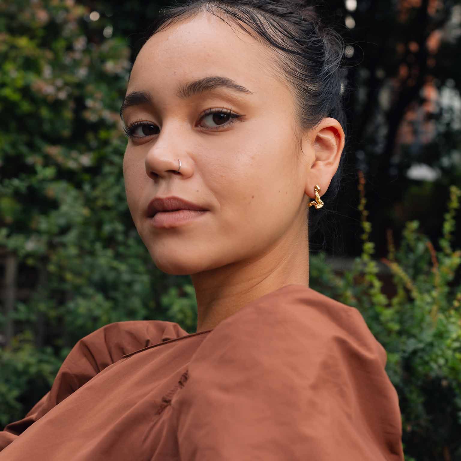 J Alphabet Recycled Silver Stud Earring