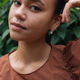 J Alphabet Recycled Silver Stud Earring