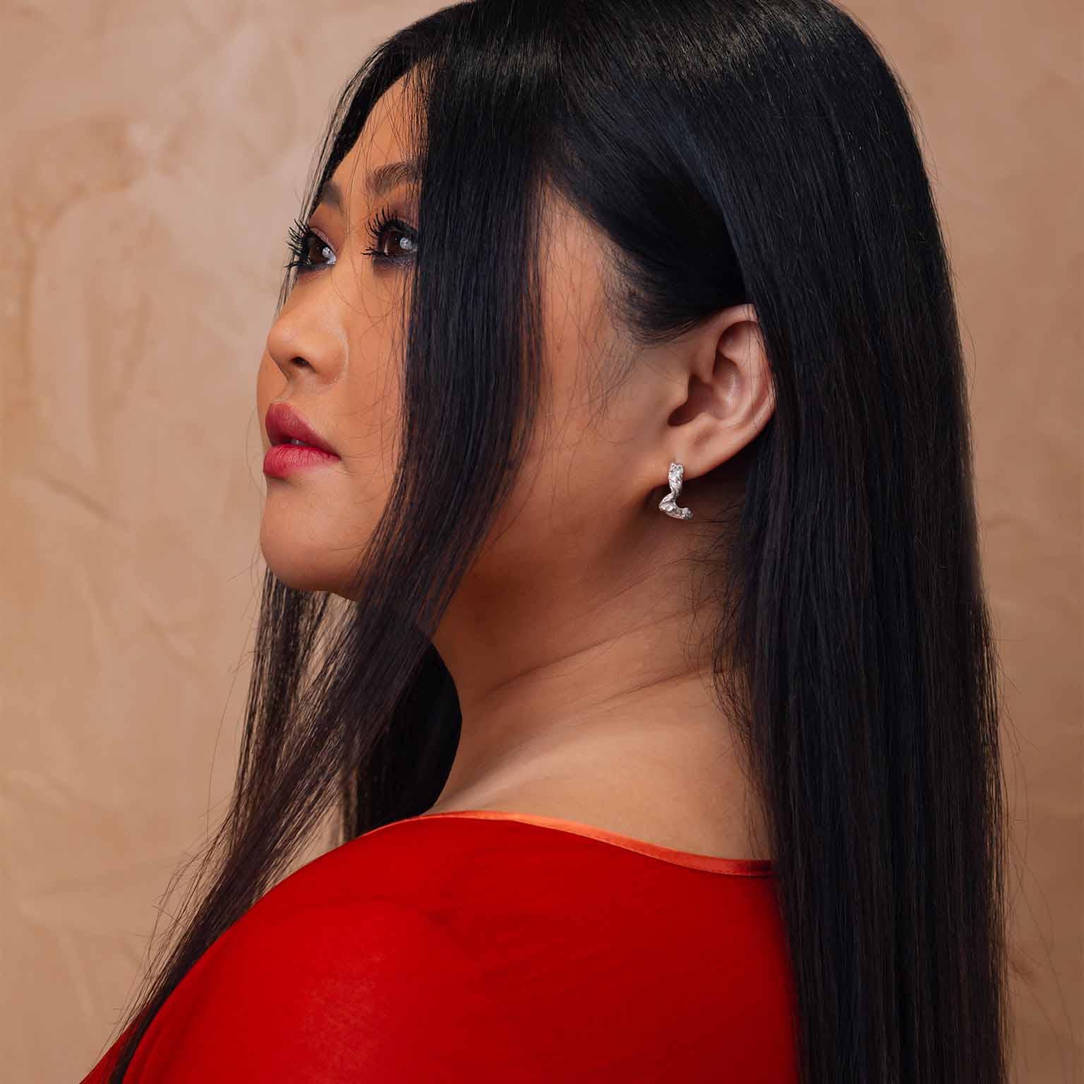 L Alphabet Recycled Silver Stud Earring