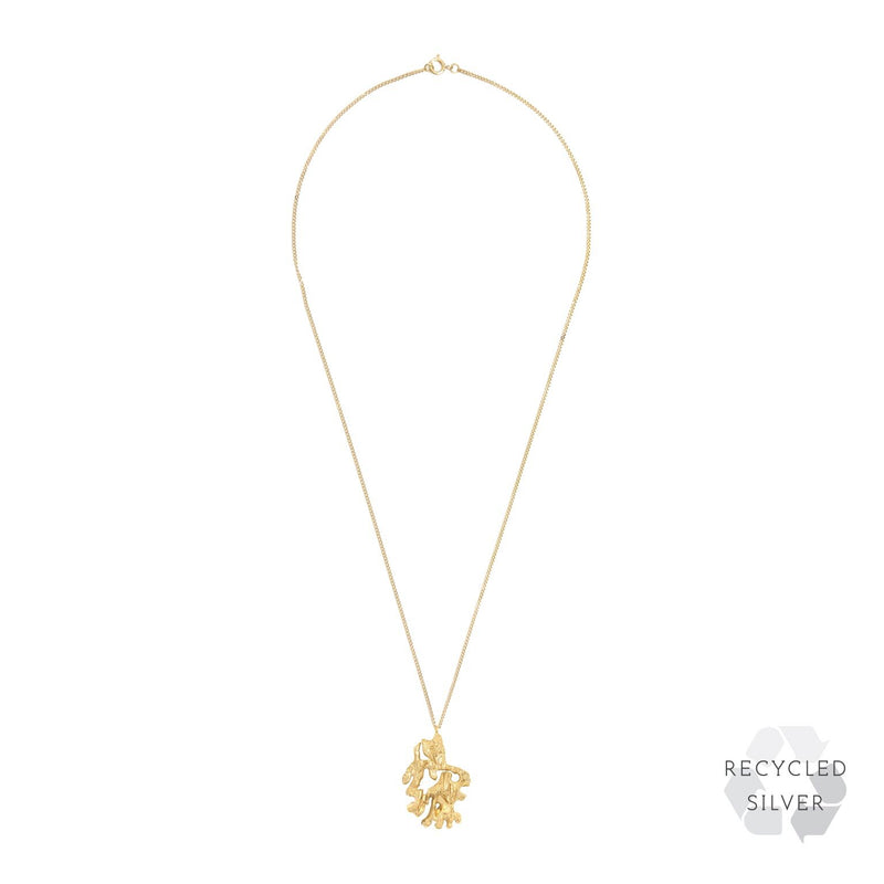 Monkey Chinese Zodiac Recycled Silver Necklace