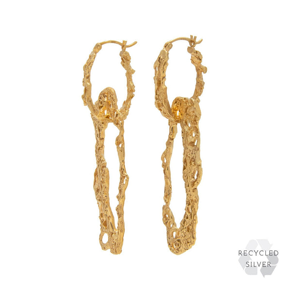 Espostoa Gold Recycled Silver Earrings