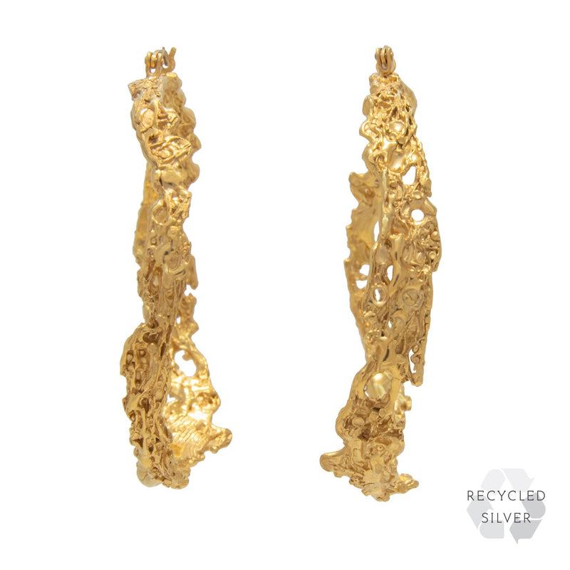 Rebutia Large Recycled Silver Earrings
