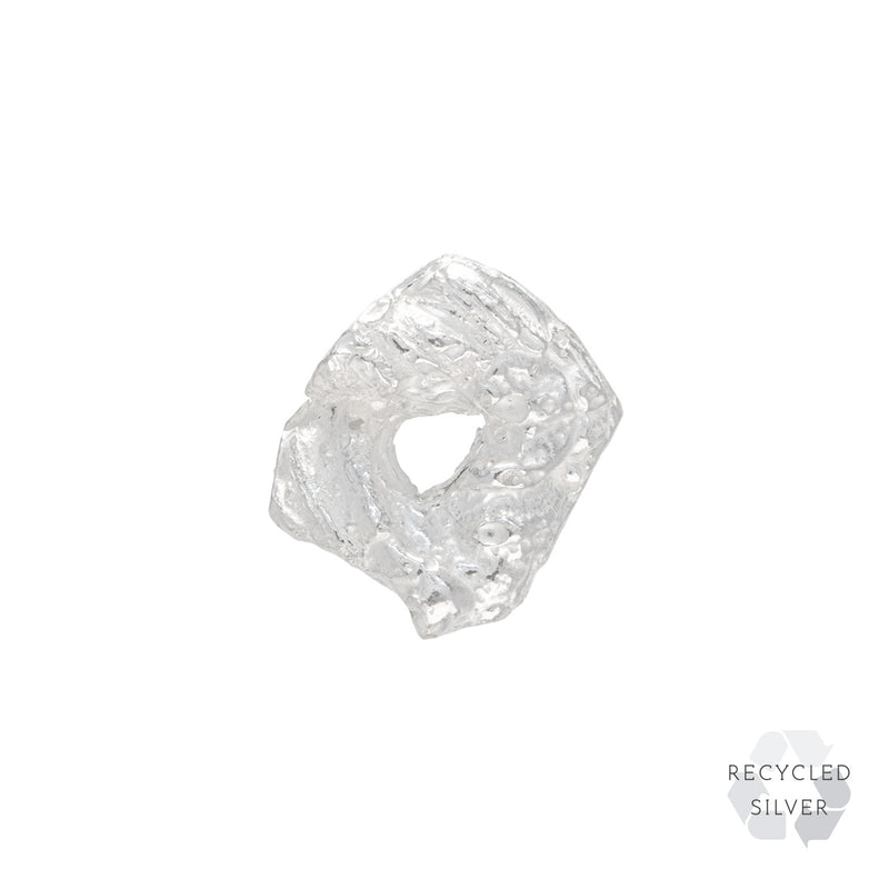 O Alphabet Recycled Silver Stud Earring