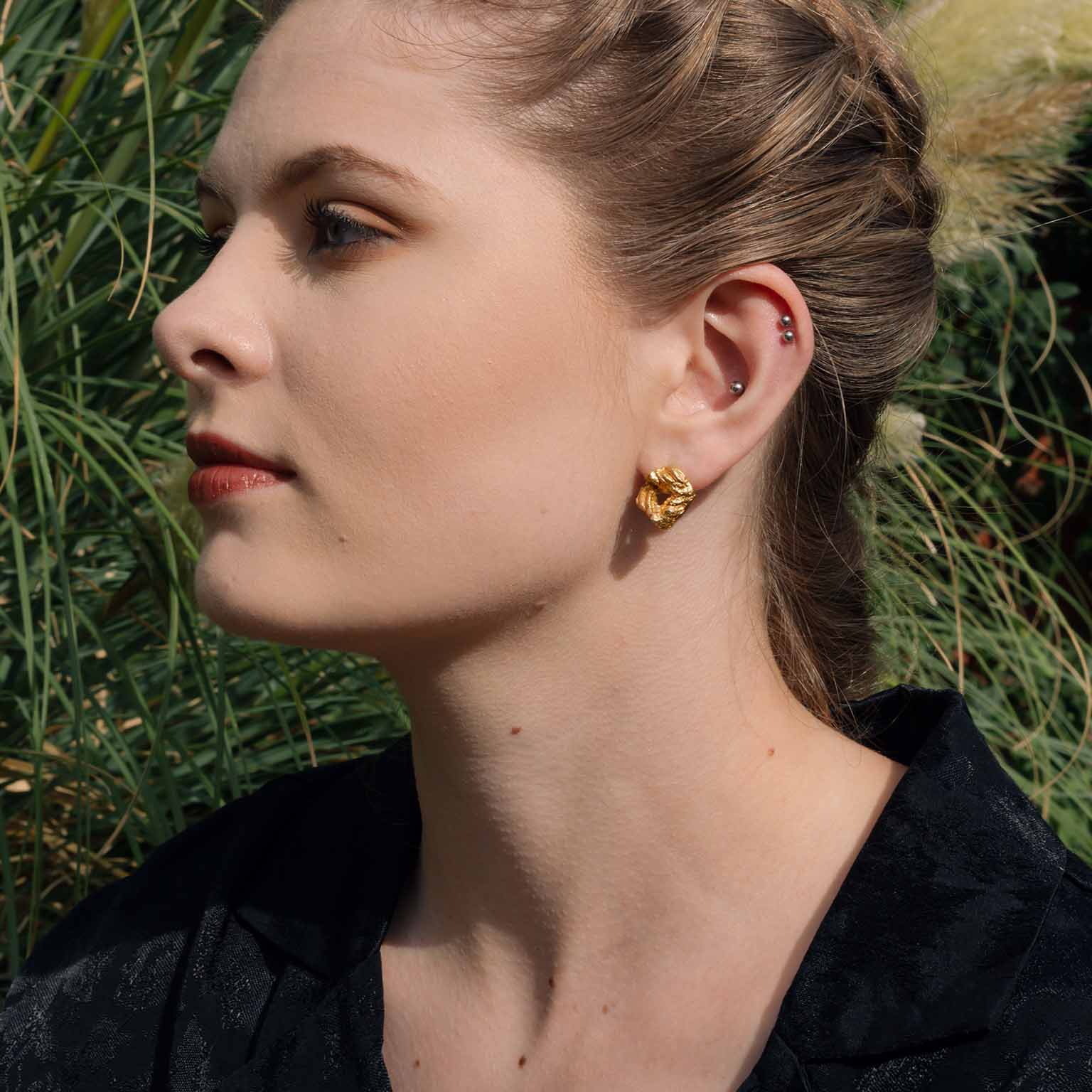 O Alphabet Recycled Silver Stud Earring