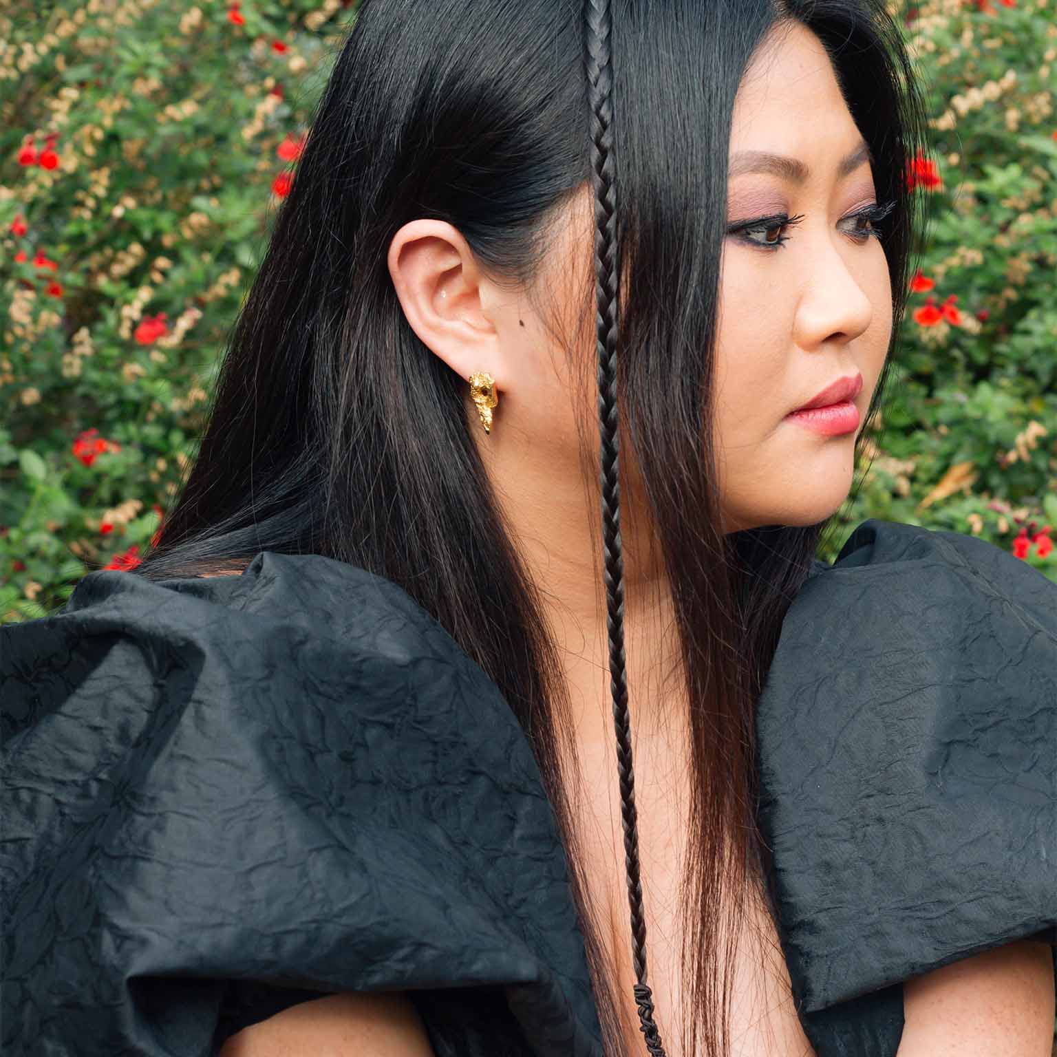 P Alphabet Recycled Silver Stud Earring