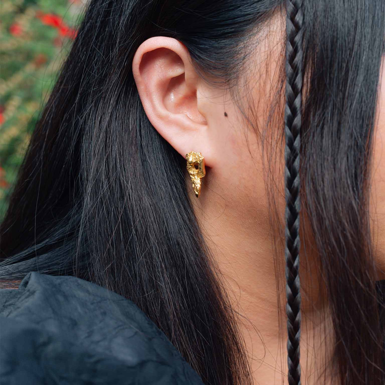 P Alphabet Recycled Silver Stud Earring