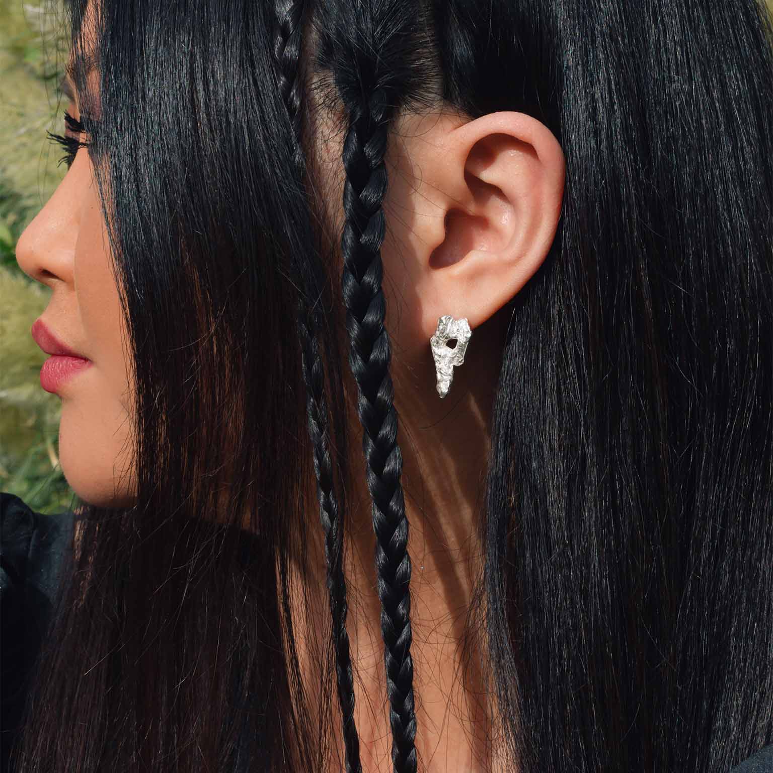 P Alphabet Recycled Silver Stud Earring