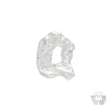 Q Alphabet Recycled Silver Stud Earring