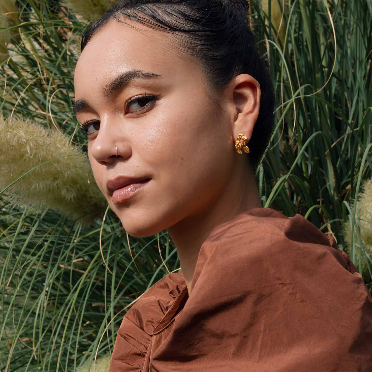 R Alphabet Recycled Silver Stud Earring