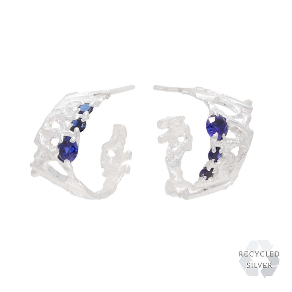 Tima Sapphire Argenti Recycled Silver Earrings