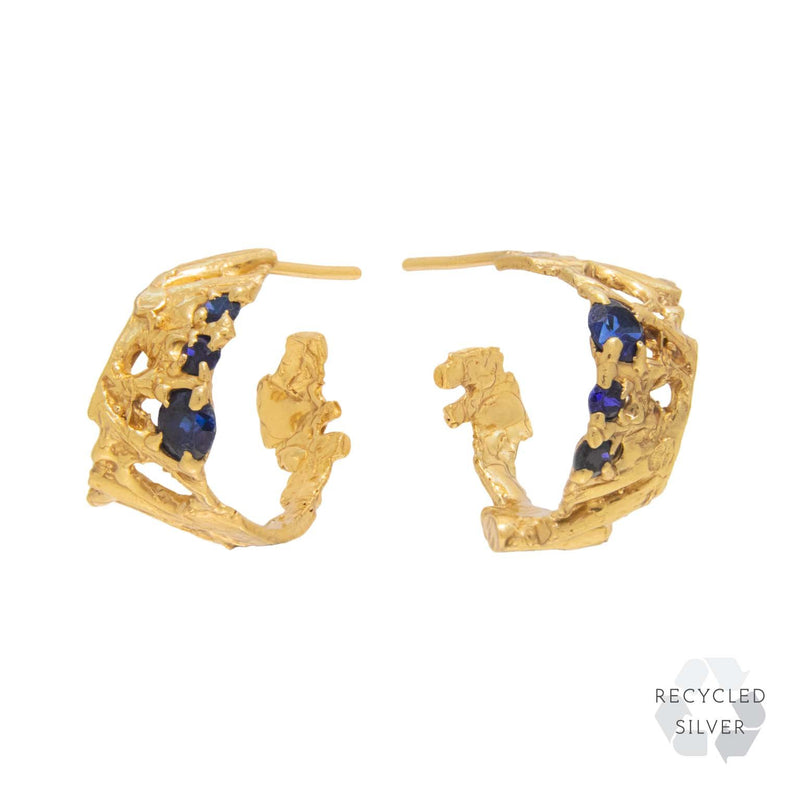 Tima Sapphire Recycled Silver Earrings