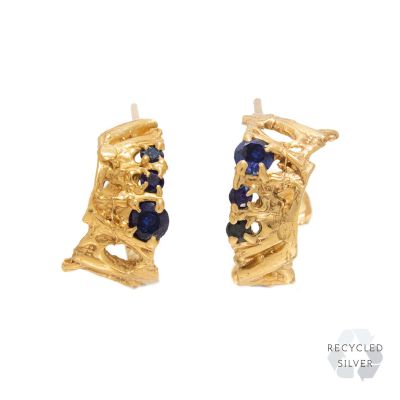 Tima Sapphire Recycled Silver Earrings