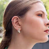 V Alphabet Recycled Silver Stud Earring