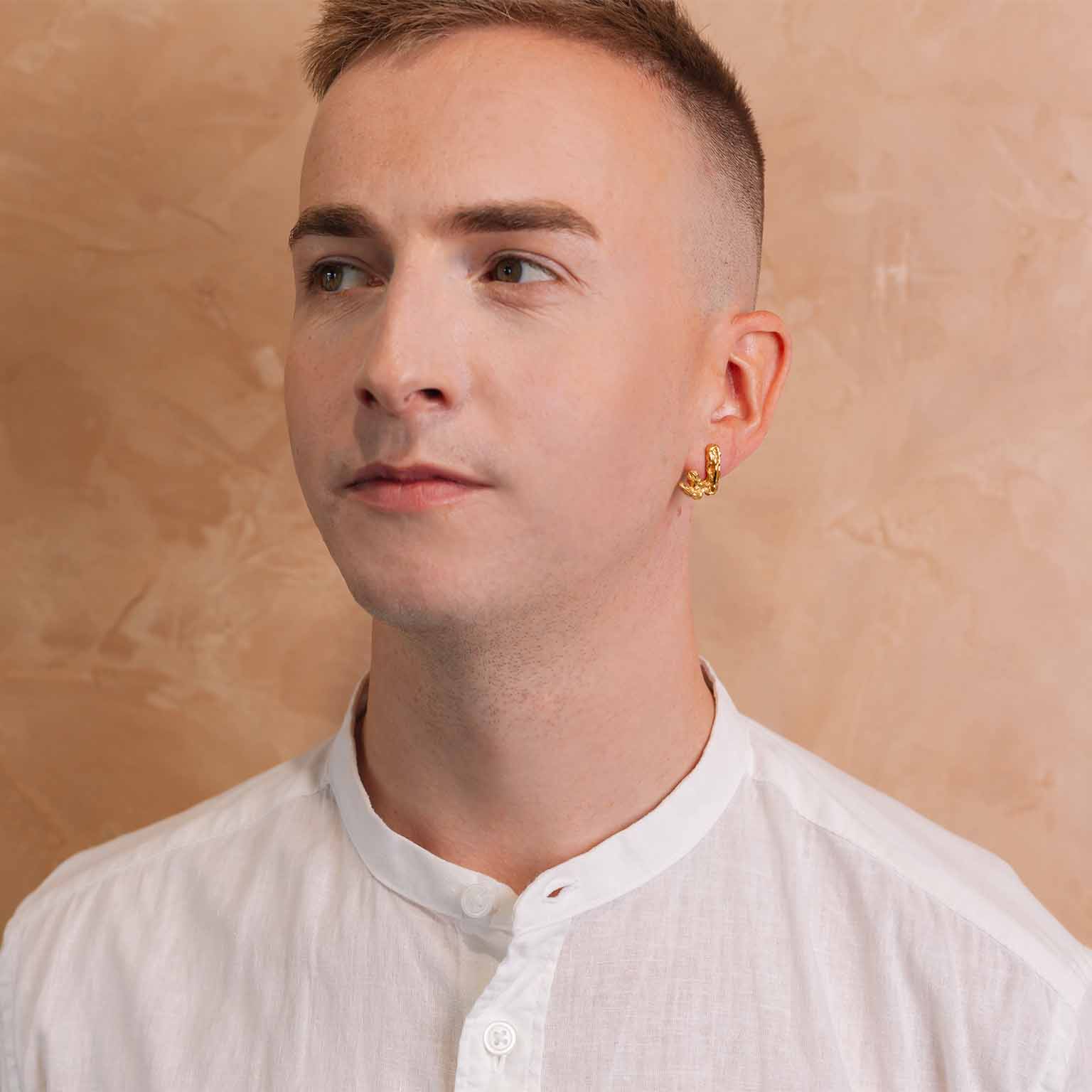 W Alphabet Recycled Silver Stud Earring