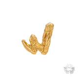 W Alphabet Recycled Silver Stud Earring