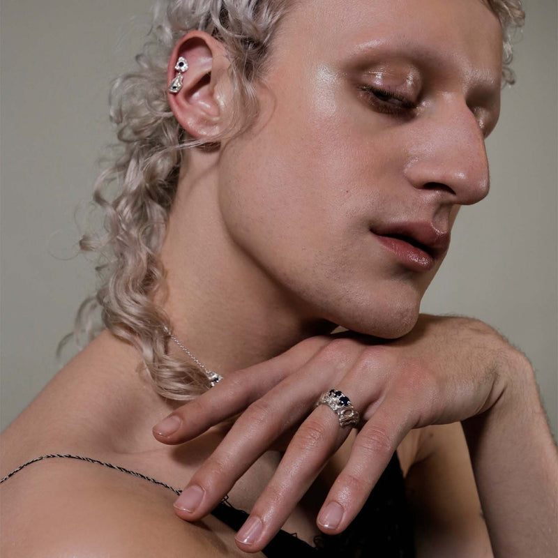 Hati Sapphire Argenti Recycled Silver Ring Loveness Lee