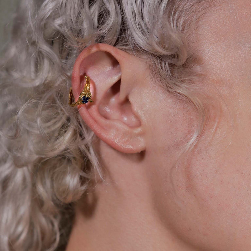 Ima Sapphire Recylced Silver Earrings