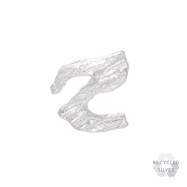 Z Alphabet Recycled Silver Stud Earring