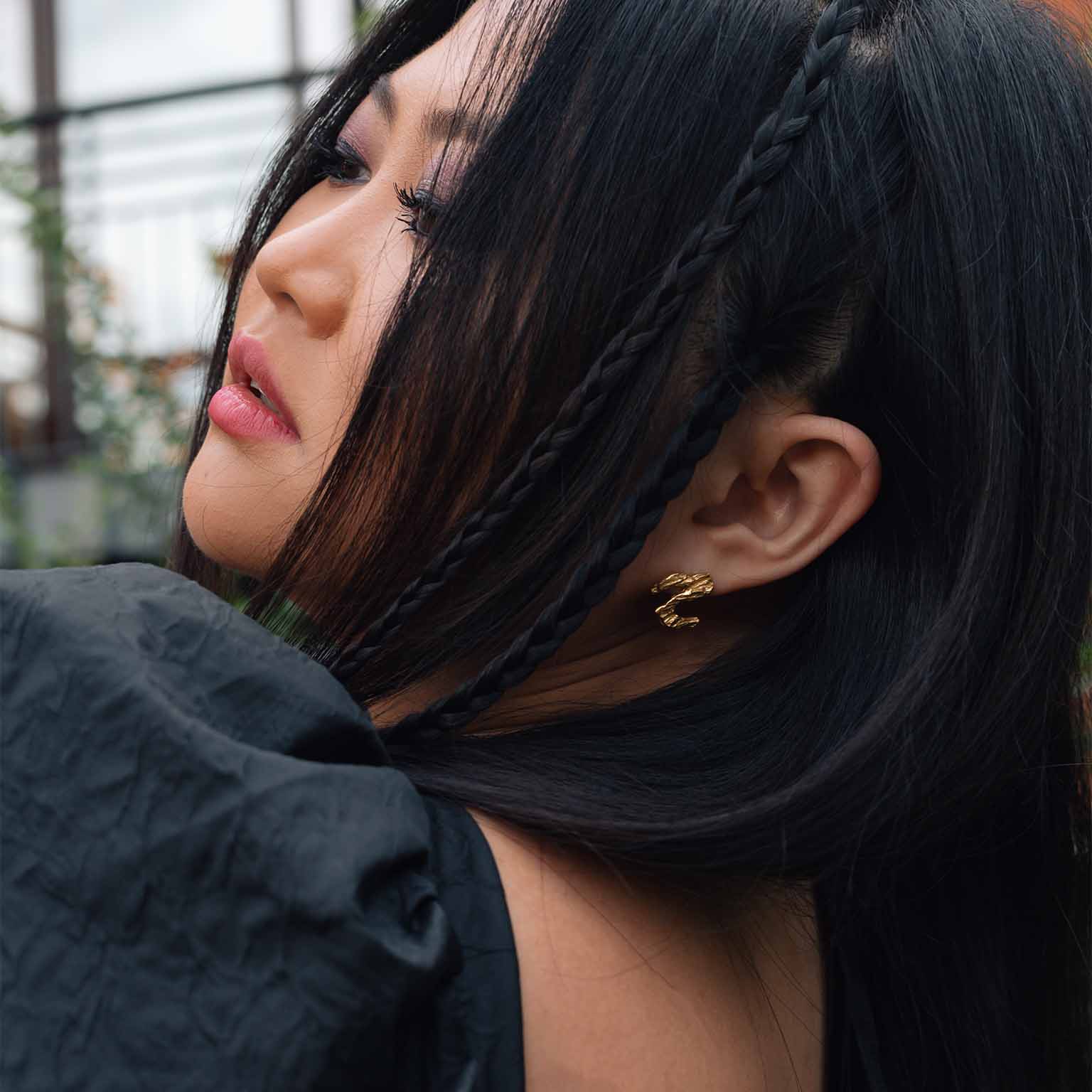 Z Alphabet Recycled Silver Stud Earring