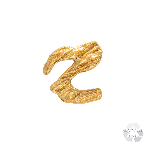 Z Alphabet Recycled Silver Stud Earring