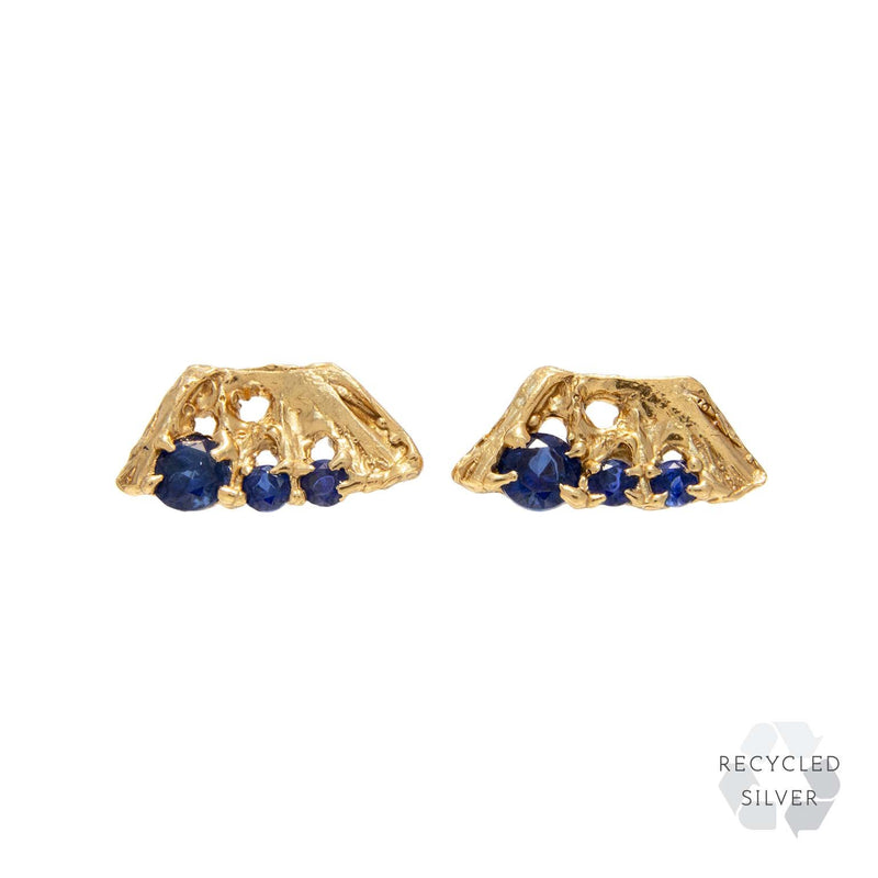 Cora Sapphire Recycled Silver Earrings
