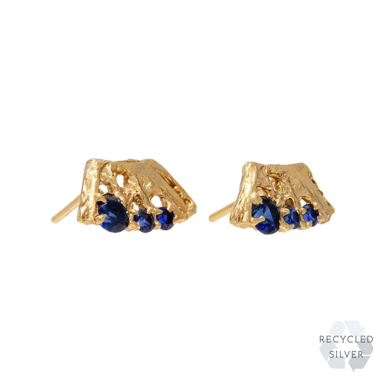 Cora Sapphire Recycled Silver Earrings