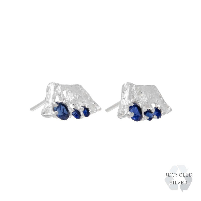 Cora Sapphire Argenti Recycled Silver Earrings