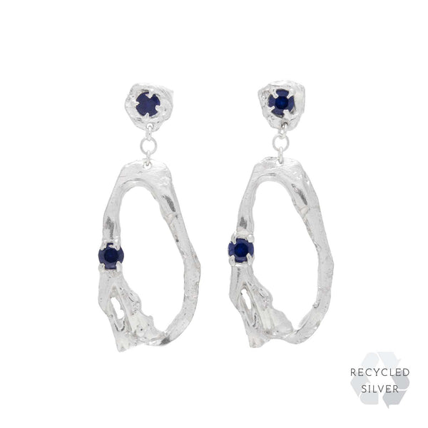 Davata Sapphire Argenti Recycled Silver Earrings