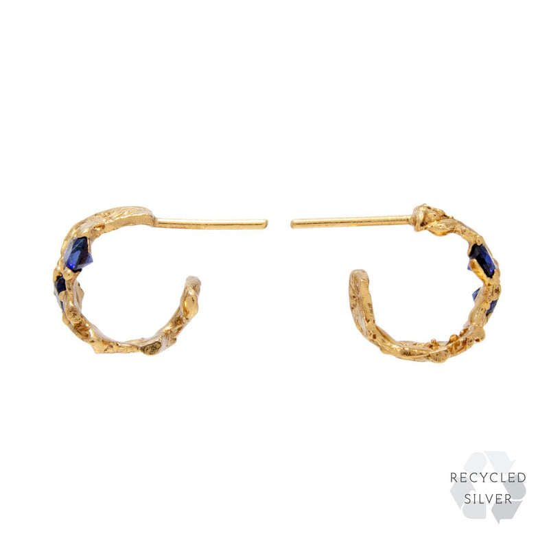 Dila Sapphire Recycled Silver Earrings
