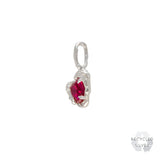 Red Heart Ruby Recycled Silver Pendant