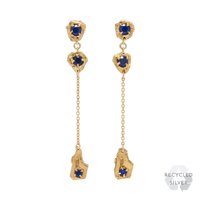 Naha Sapphire Recycled Silver Earrings