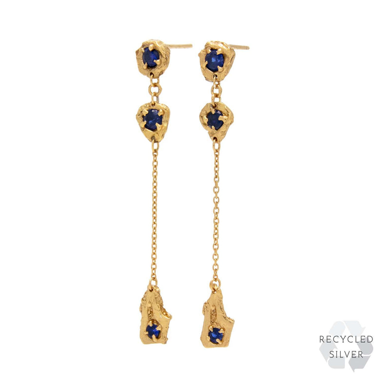 Naha Sapphire Recycled Silver Earrings